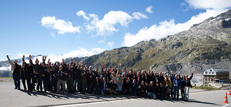 All the fans at Furka Pass