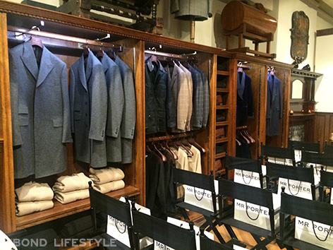 Savile Row popup store mr porter kingsman secret service rack suit jackets