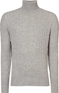 n peal cable roll neck sweater fumo grey