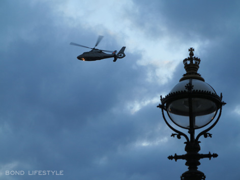 helicopter thames river spectre filming london