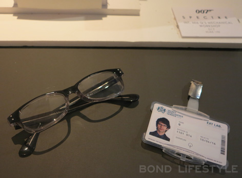 Bond in Motion Q eyeglasses badge SPECTRE