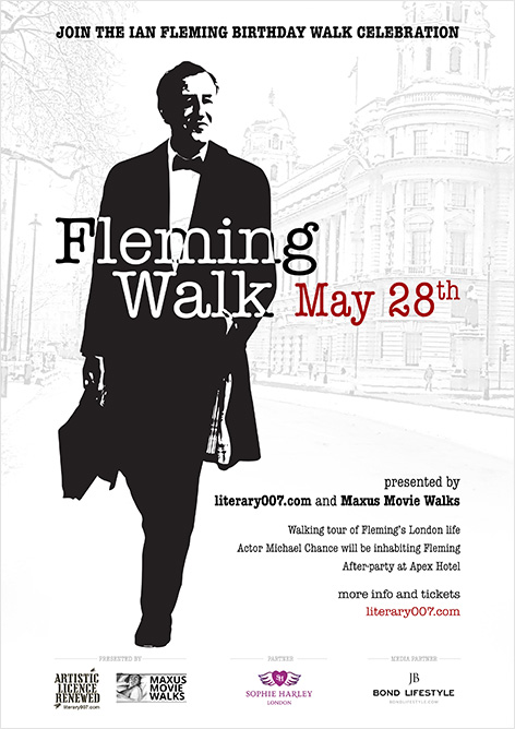 ian fleming walking tour birthday celebration poster