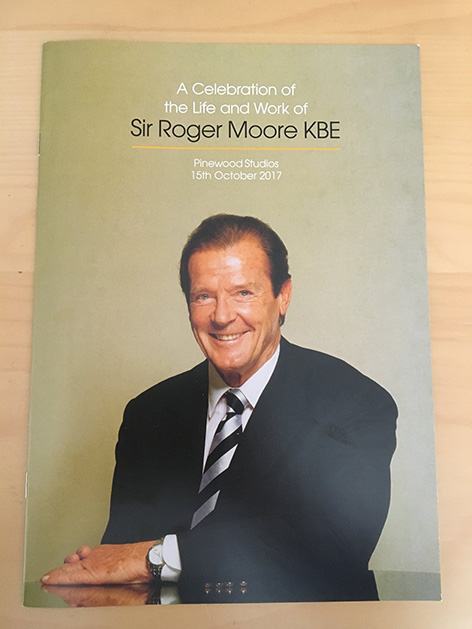 sir roger moore booklet tribute pinewood studios stage