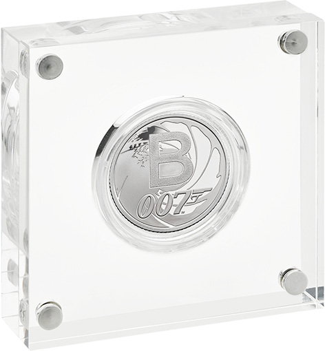 james bond acrylic 10p silver coin royal mint