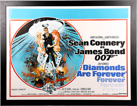 James Bond Diamonds Are Forever Poster Prop Store auction