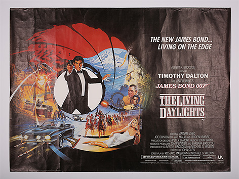 James Bond Living Daylights Poster Prop Store auction