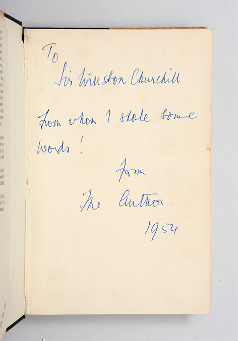 Winston Churchill Ian Fleming inscription live let die