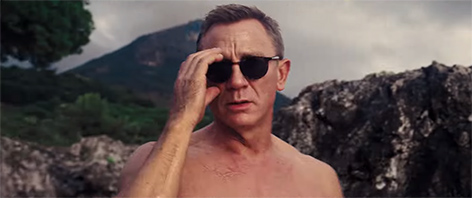 James Bond sunglasses Italy beach sea ocean No Time To Die tortoise frame barton perreira norton
