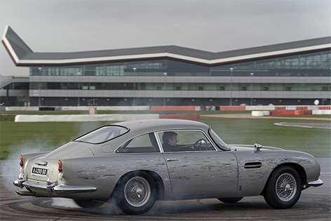 Aston Martin DB5 stunt mark higgins silverstone james bond no time to die