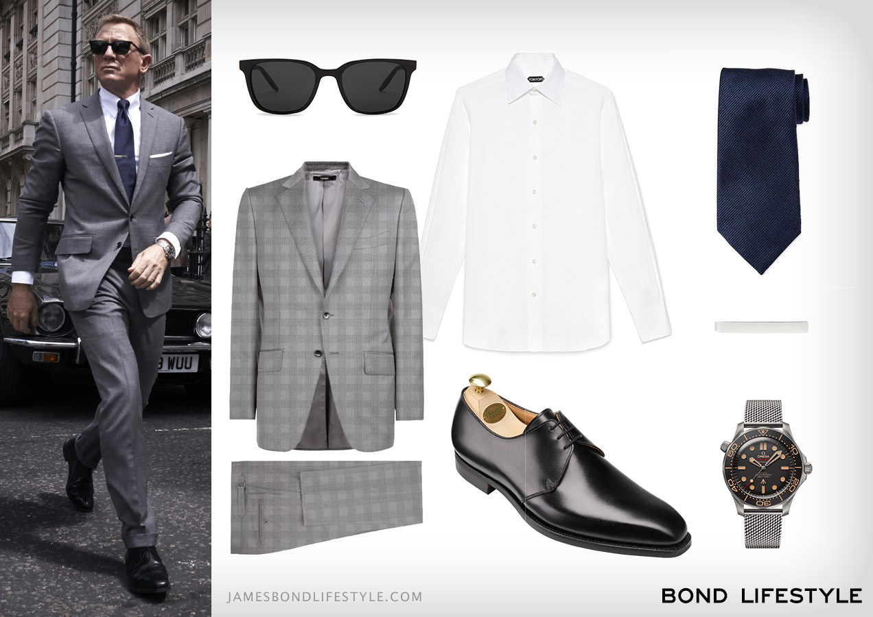 Tom Ford suit James Bond No Time To Die London MI6 Aston Martin V8 outfit