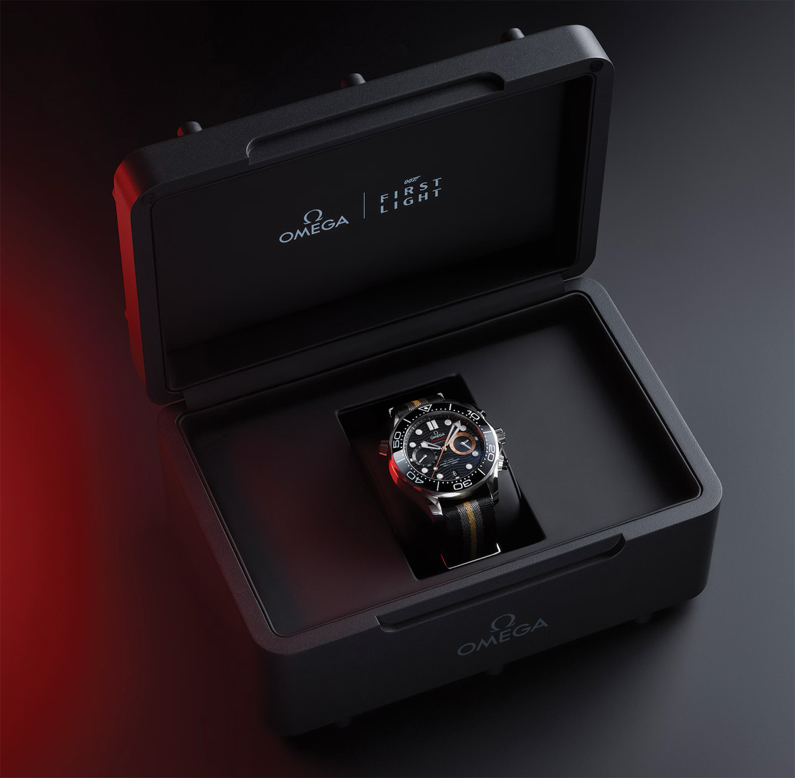 Omega Seamaster Diver 300M Chronograph 007 First Light  210.32.44.51.01.002 case box packaging