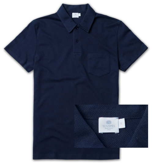 Sunspel Riviera Polo Navy polo shirt
