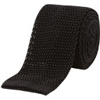 ta black knitted tie