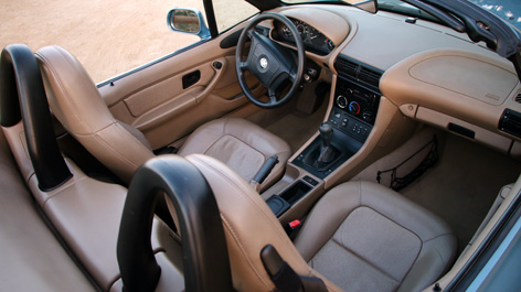 BMW Z3 tan interior and black roll bars