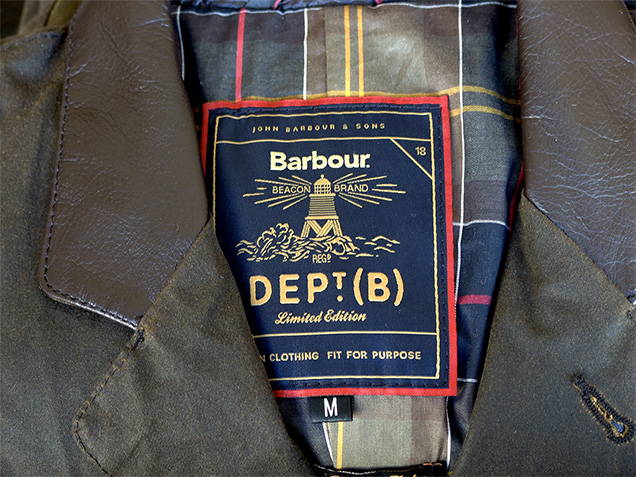 Barbour Heritage Dept B Commander Jacket Limited Edition label tartan lining