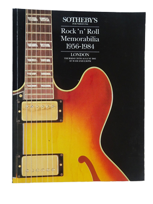 sothebys 185 auction catalogue cover  rock n roll memorabilia