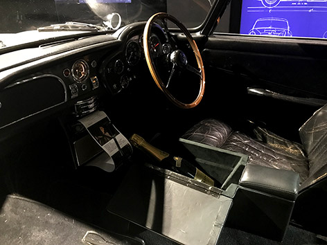 Driven 007 Spyscape New York James Bond DB5 interior champagne