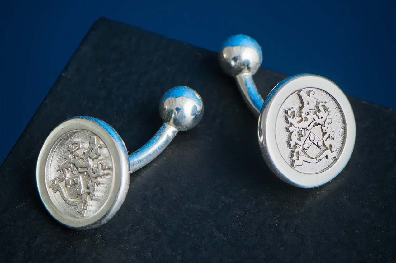 88 contest Bond Lifestyle Win James Bond Family Crest Silver Cufflinks