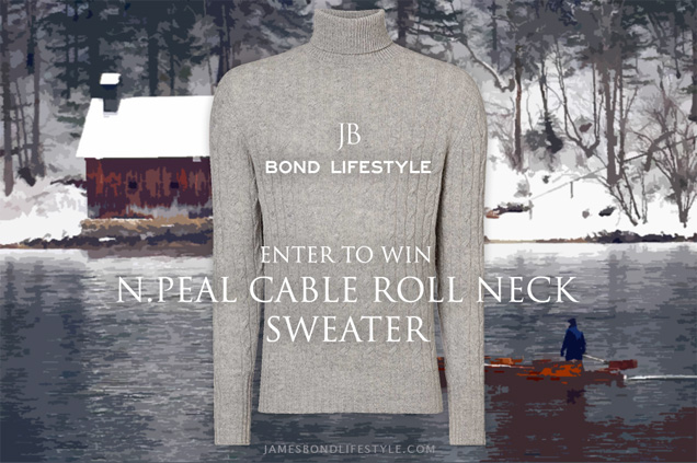 win a npeal cable roll neck sweater