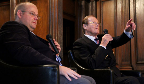 Gareth Owen and Sir Roger Moore