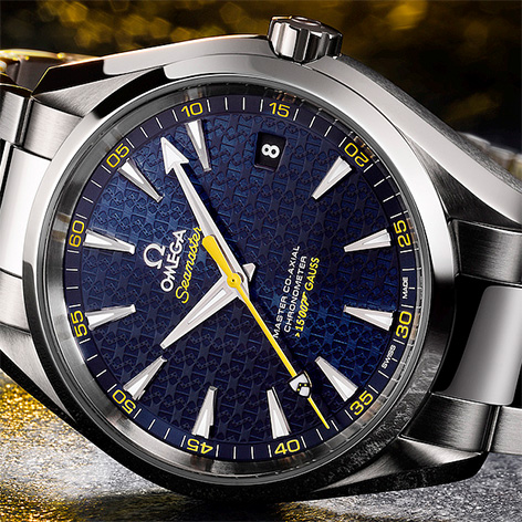 Omega Seamaster Aqua Terra 150m dial details coat of arms james bond