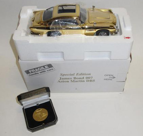 Danbury Mint gold plated aston martin db5