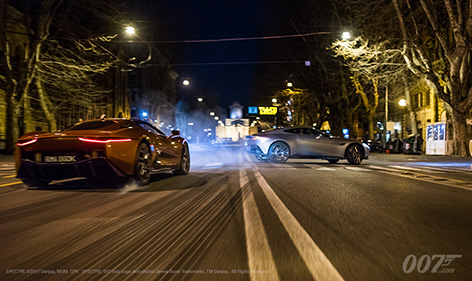 car chase rome spectre aston martin jaguar