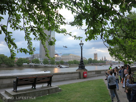 public thames river spectre filming london helicopter westminster