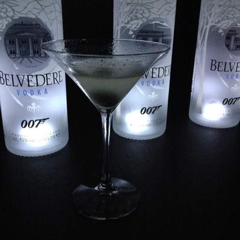 Belvedere Vodka 007 Spectre Frosted Martini Glasses ~~James Bond