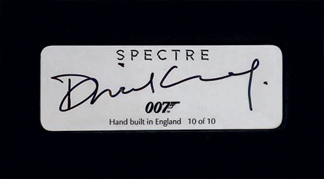 signed by daniel craig aston martin db10 plaque