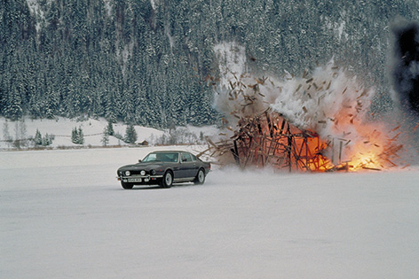 Aston Martin V8 vantage Living Daylights ice lake