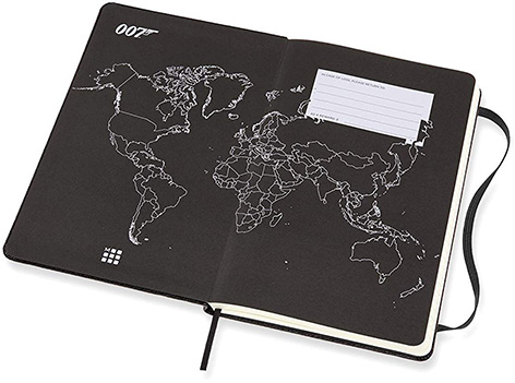  Moleskine 007 Limited Edition Notebook - Movies worldmap