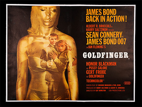 James Bond Goldfinger Poster Prop Store auction