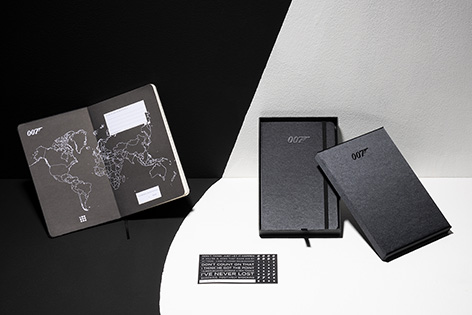 Moleskine James Bond 007 notebook open