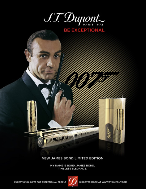 S.T. Dupont Ligne 2 James Bond 007 Gold-Black Connected Lighter Dr No Promo