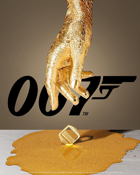 Orlebar Brown 007 collection teaser hand gold