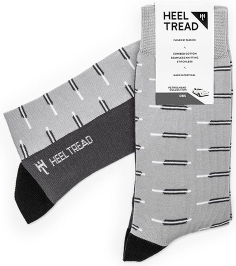 Heel Thread Aston Martin DB5 socks grey L M