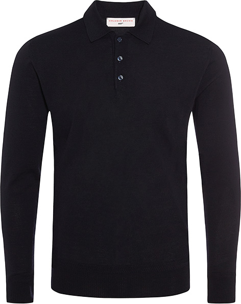 Orlebar Brown 007 Collection Midnight Polo Shirt long sleeve Goldfinger Thunderball