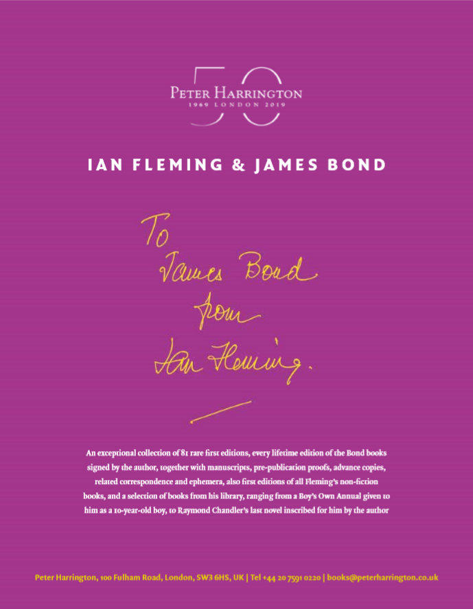 Ian Fleming Peter Harrington collection Masterpiece Art Fair sale