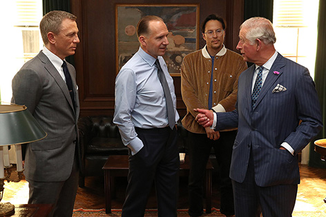 Prince Wales Bond 25 set visit M office Ralph Fiennes Cary Fukunaga