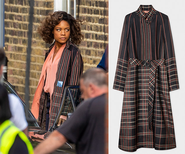 Paul Smith coat Naomie Harris Moneypenny Bond 25