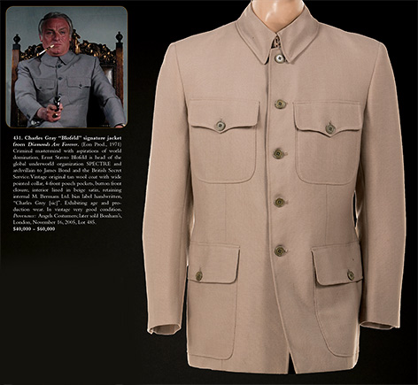 Blofeld Diamonds Are Forever jacket suit auction