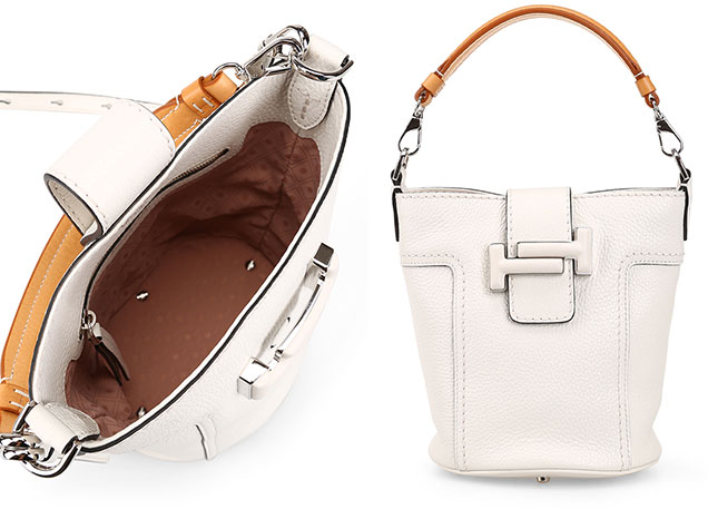 Tod's Double T Bucket Bag Mini XBWDOTK0100KJ13Q08 white leather small