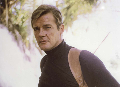 Roger Moore turtle neck sweater Live and Let Die black