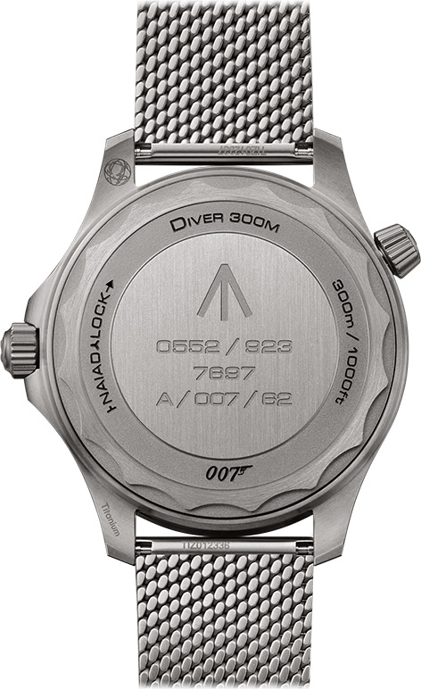 Omega Seamaster 300M Diver 210.90.42.20.01.001 No Time To Die Titanium case back 62
