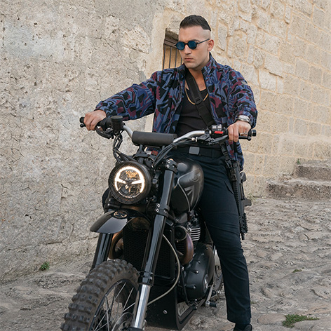 Primo Triumph Scrambler 1200 XE as seen in Matera, Italy