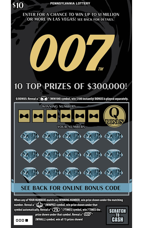 james bond 007 diamond lottery ticket