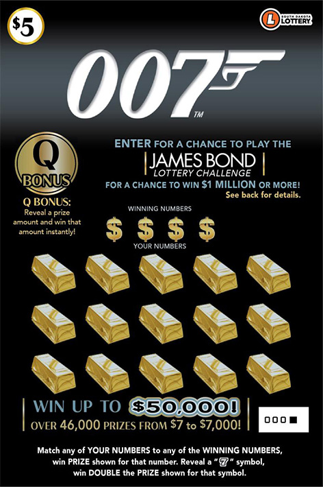 james bond 007 lottery ticket 5 dollar
