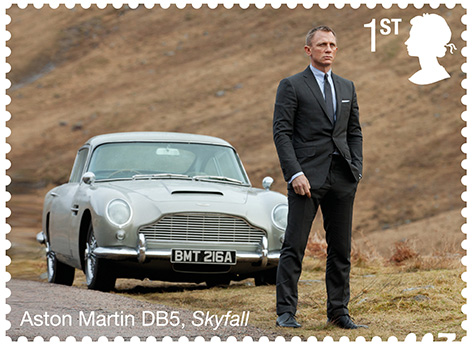 James Bond SkyFall Royal mail Stamp Aston Martin DB5