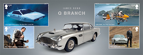 Royal Mail vehicles stamps James Bond q branch